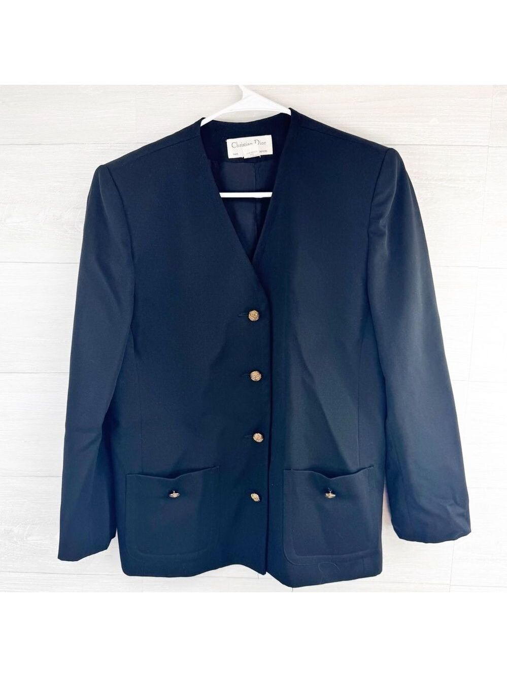 Christian Dior Vintage Wool Button Front Blazer